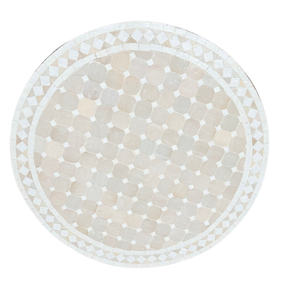 Round Moroccan Ceramic Tile Top - Berbere Imports