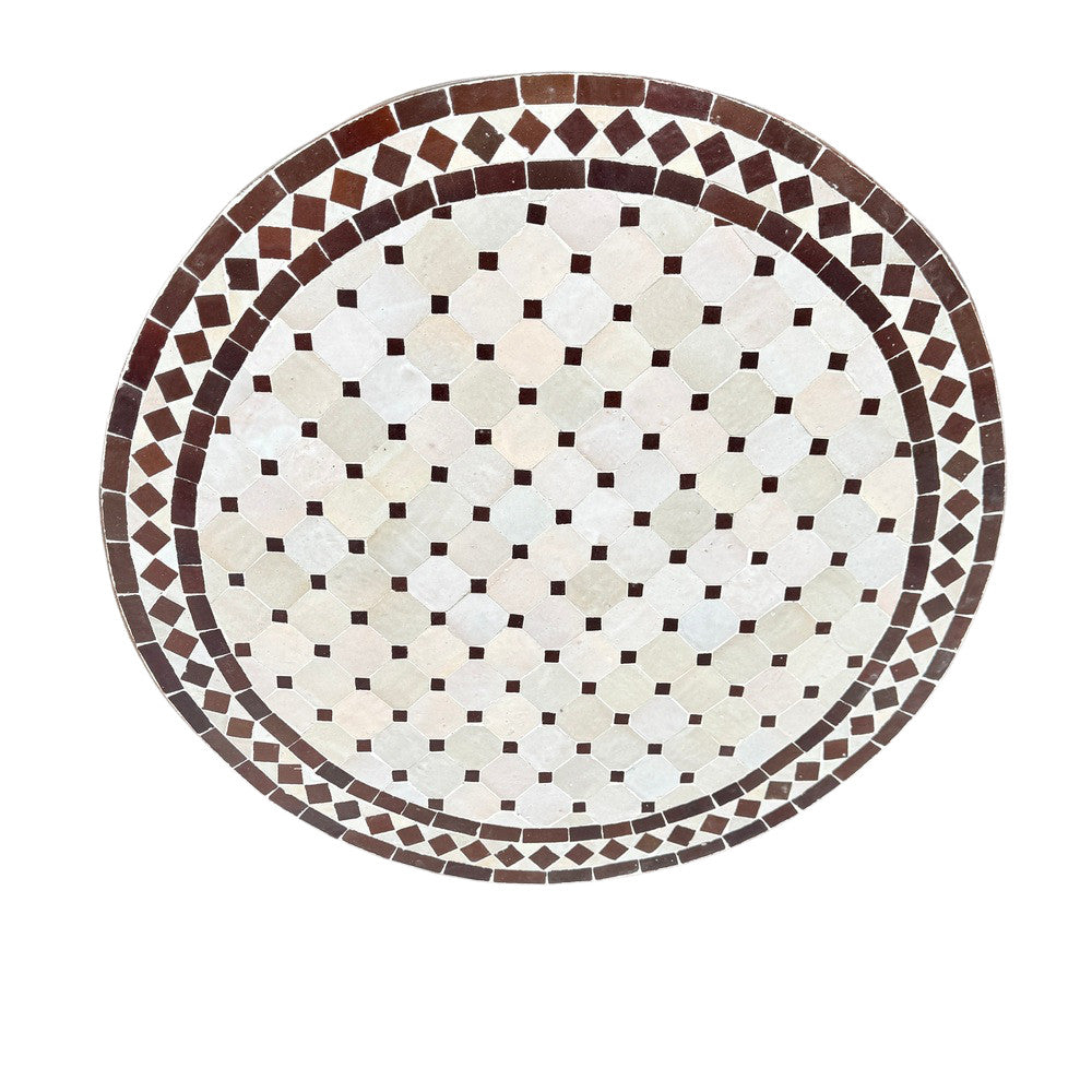 Round Moroccan Ceramic Tile Top - Berbere Imports