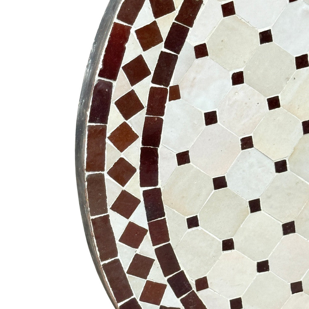 Round Moroccan Ceramic Tile Top - Berbere Imports