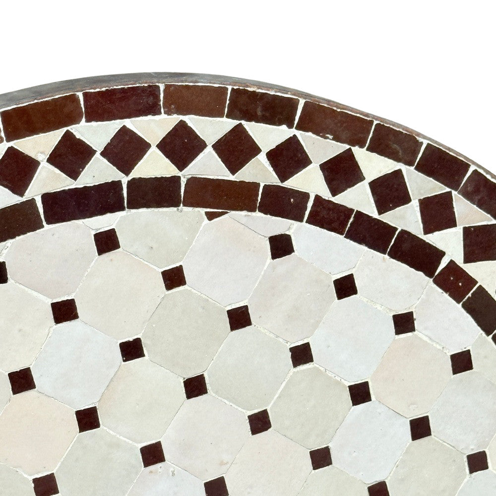 Round Moroccan Ceramic Tile Top - Berbere Imports