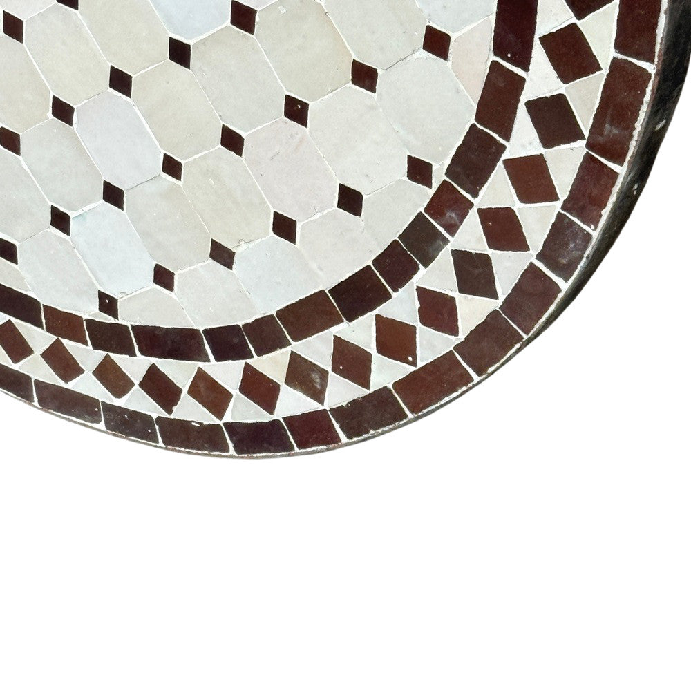 Round Moroccan Ceramic Tile Top - Berbere Imports