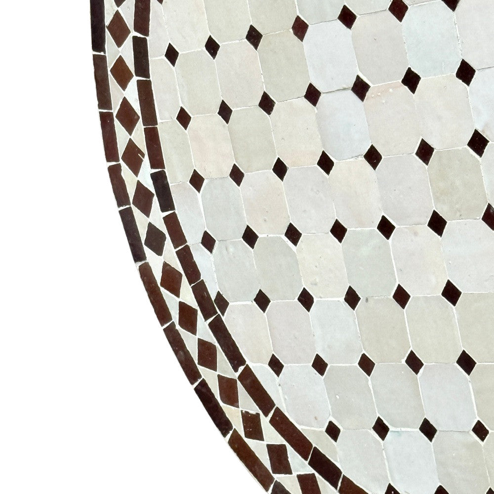 Round Moroccan Ceramic Tile Top - Berbere Imports