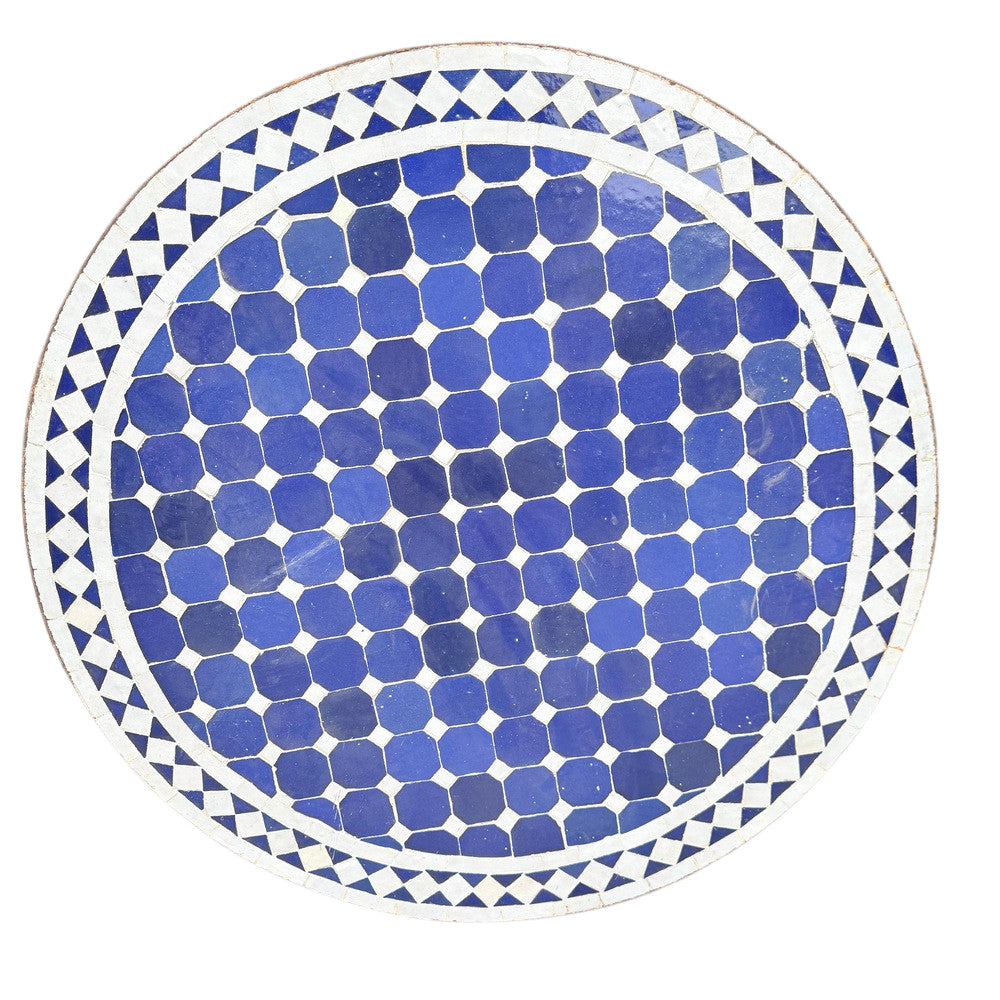 Round Moroccan Ceramic Tile Top - Berbere Imports