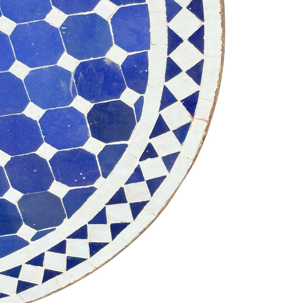 Round Moroccan Ceramic Tile Top - Berbere Imports