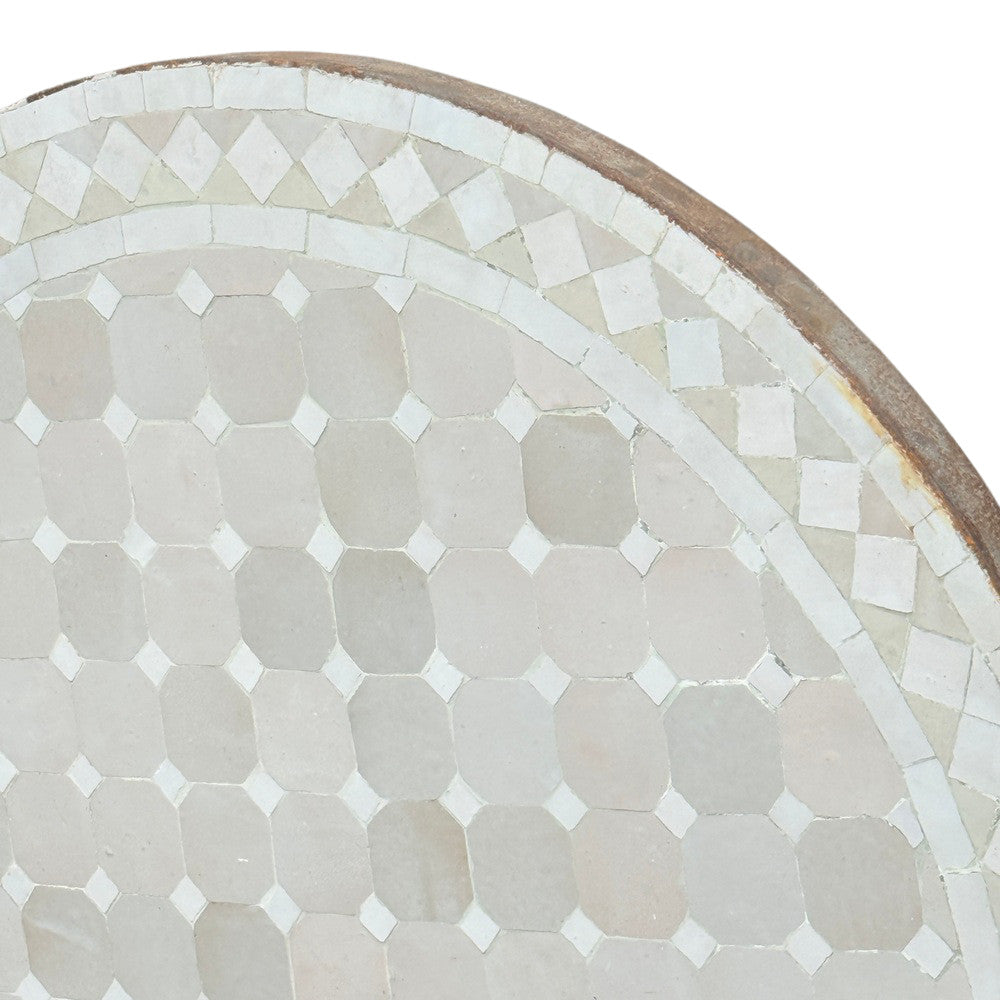 Round Moroccan Ceramic Tile Top - Berbere Imports