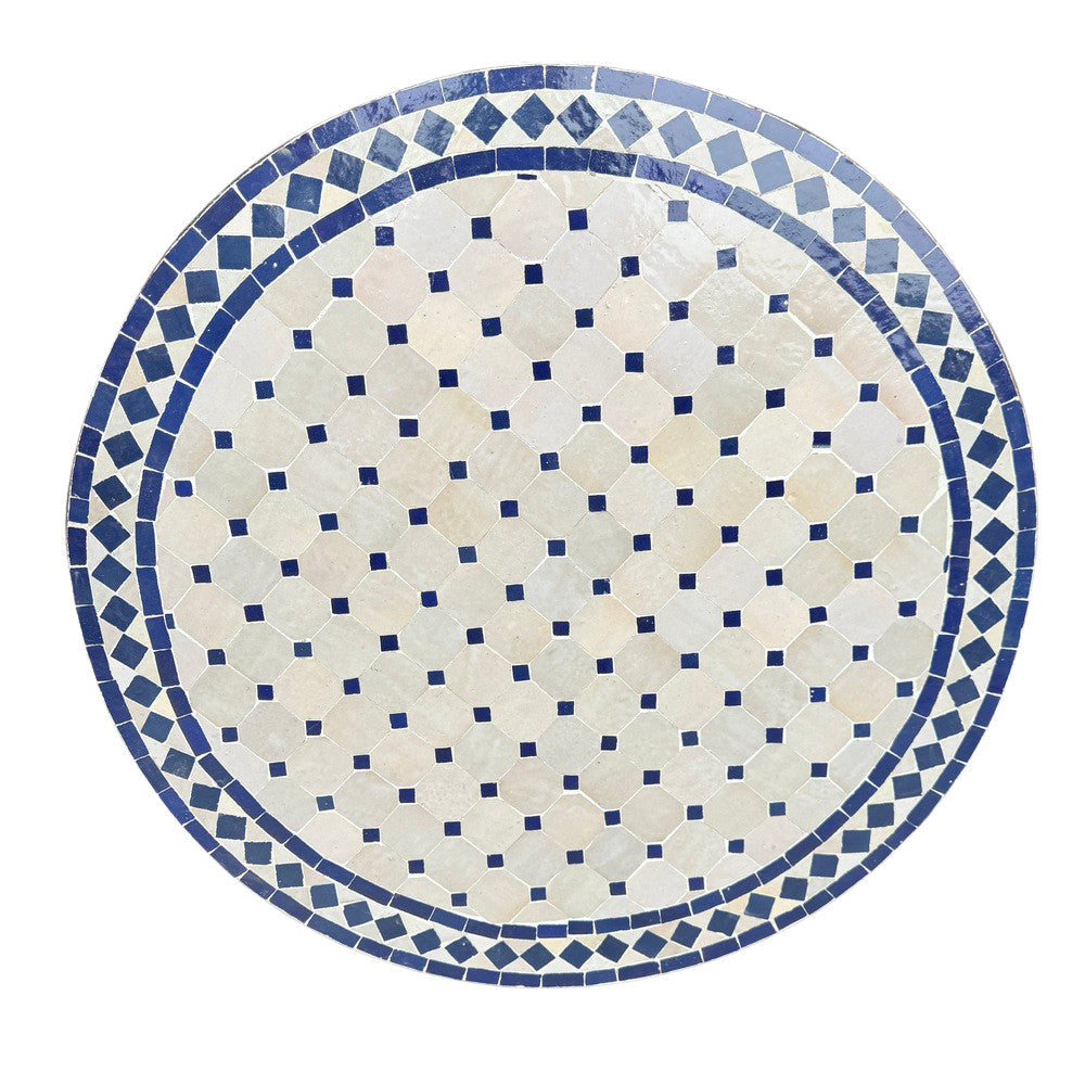 Round Moroccan Ceramic Tile Top - Berbere Imports