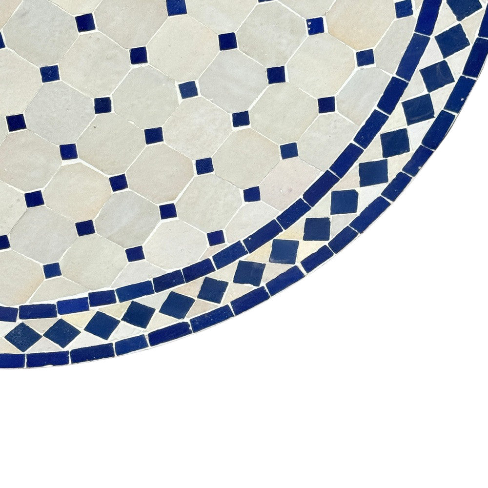 Round Moroccan Ceramic Tile Top - Berbere Imports