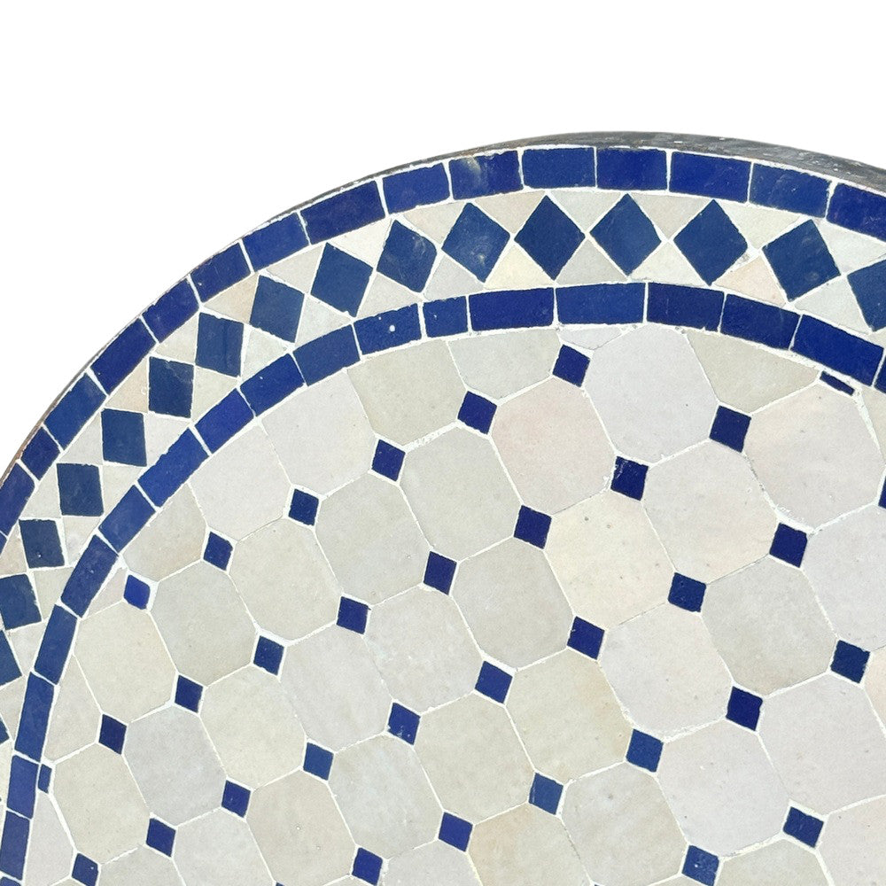 Round Moroccan Ceramic Tile Top - Berbere Imports