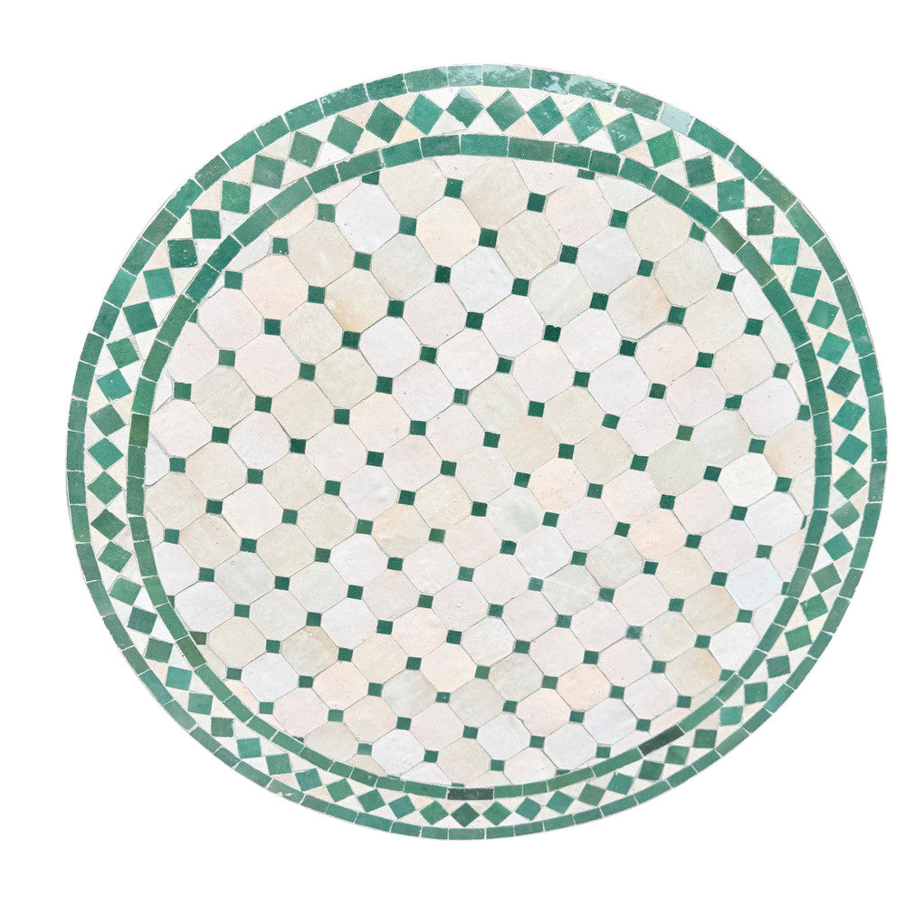 Round Moroccan Ceramic Tile Top - Berbere Imports