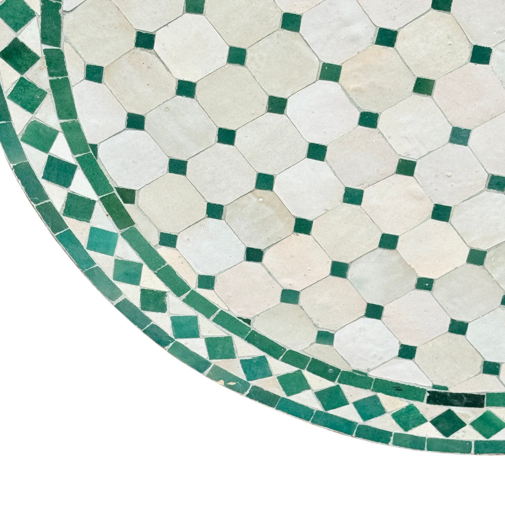 Round Moroccan Ceramic Tile Top - Berbere Imports