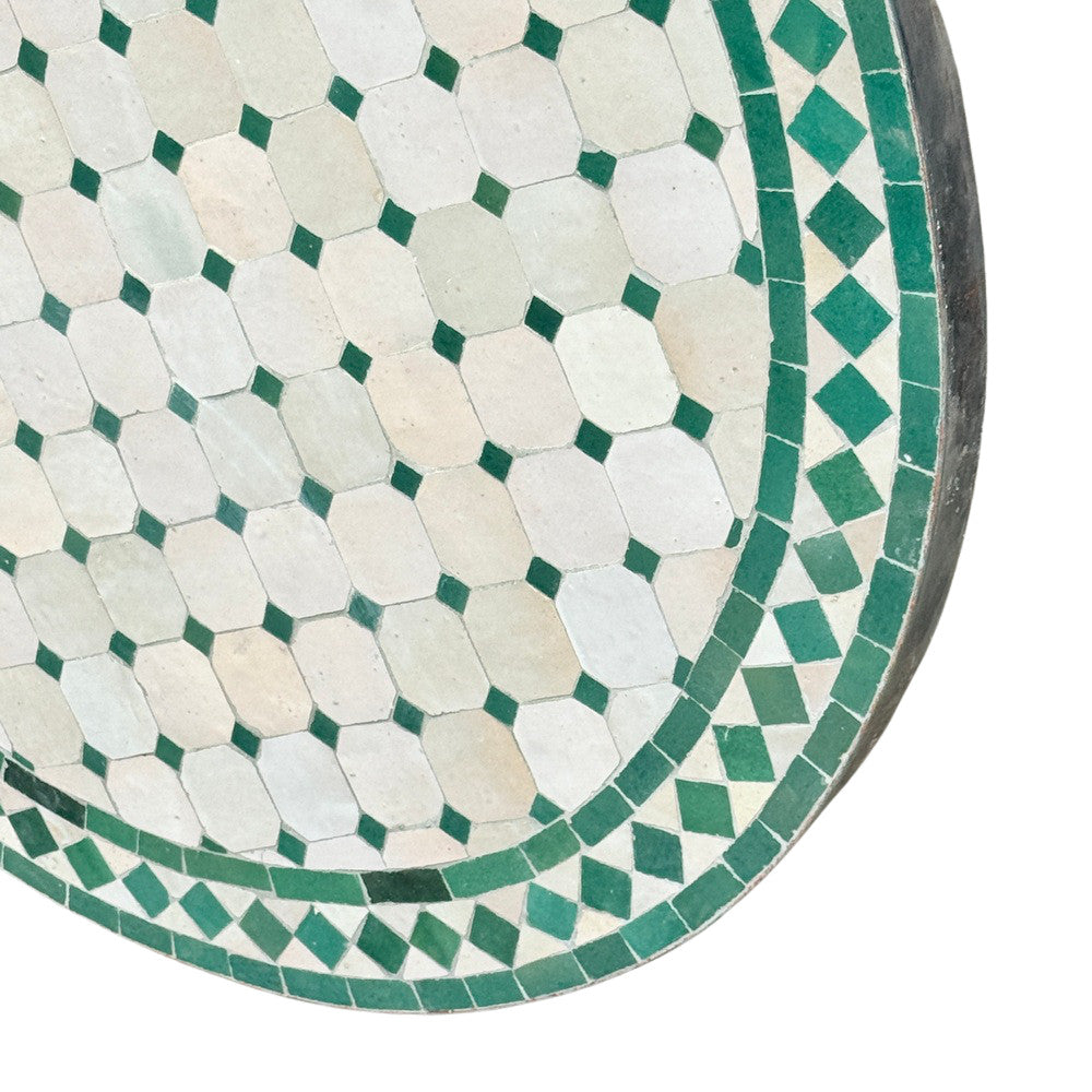 Round Moroccan Ceramic Tile Top - Berbere Imports