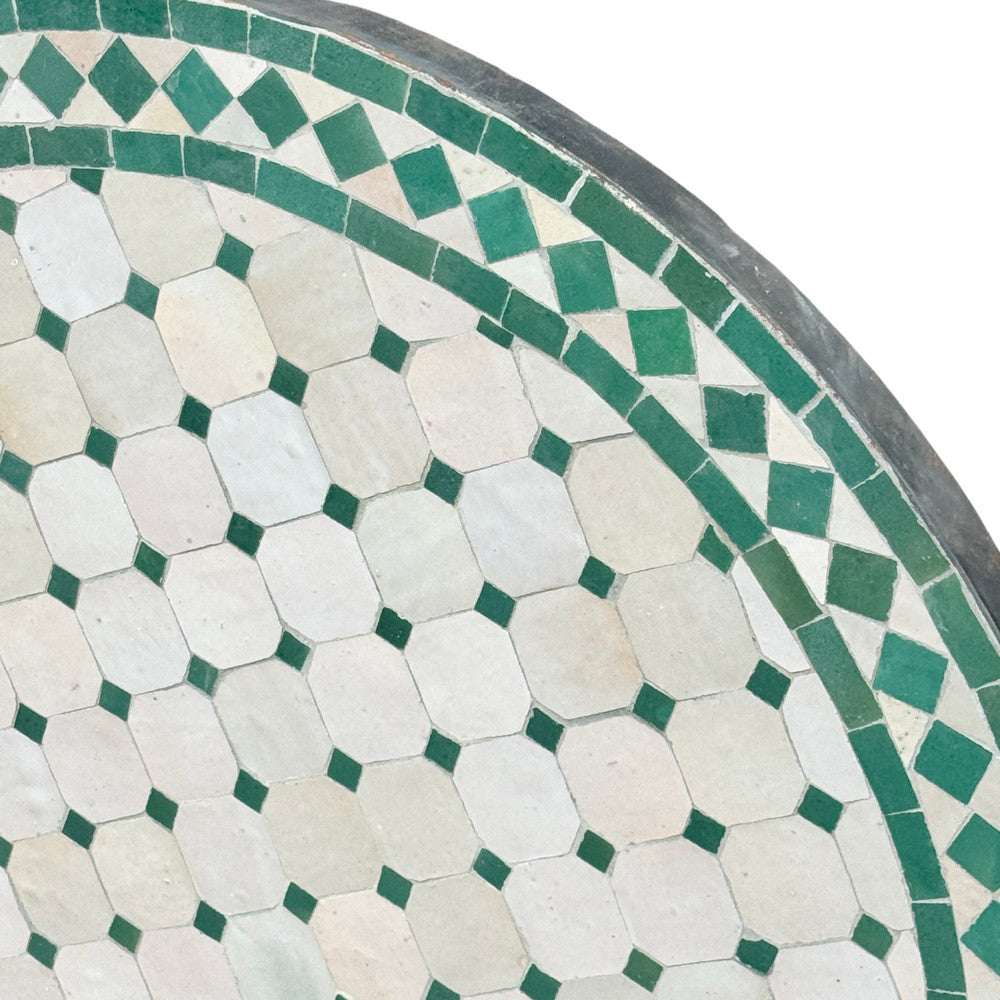 Round Moroccan Ceramic Tile Top - Berbere Imports