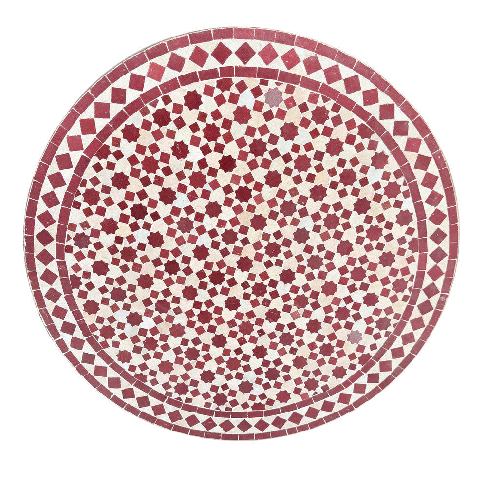 Round Moroccan Ceramic Tile Top - Berbere Imports