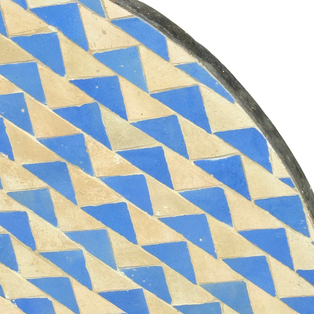Round Moroccan Ceramic Tile Top - Berbere Imports