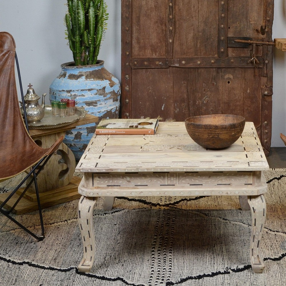 Bone Inlay Coffee Table - Berbere Imports