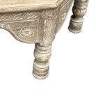 Octagonal Whitewashed Wooden Coffee Table - Berbere Imports