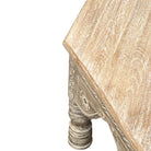 Octagonal Whitewashed Wooden Coffee Table - Berbere Imports