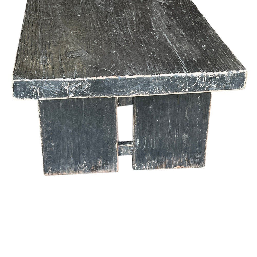 Distressed Black Wooden Coffee Table - Berbere Imports