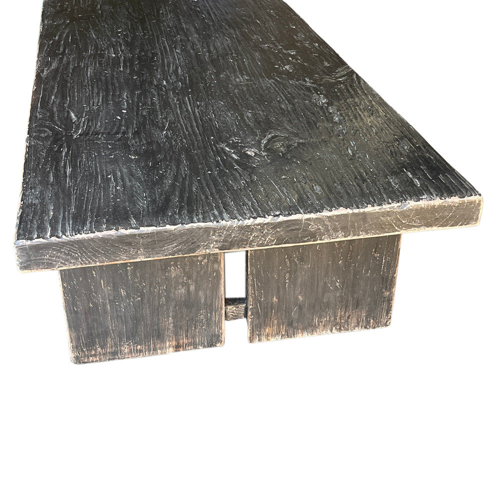 Distressed Black Wooden Coffee Table - Berbere Imports