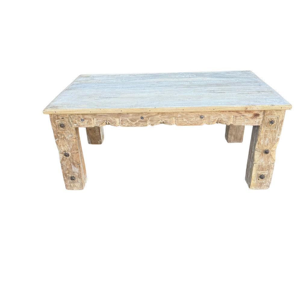Vintage Indian Carved Wooden Coffee Table - Berbere Imports