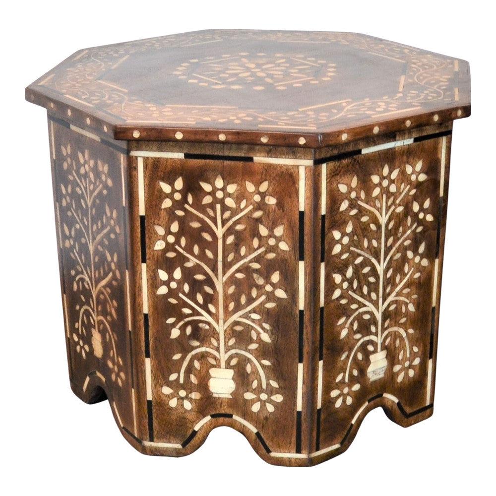 Octagonal Bone Inlay Table 2 - Berbere Imports