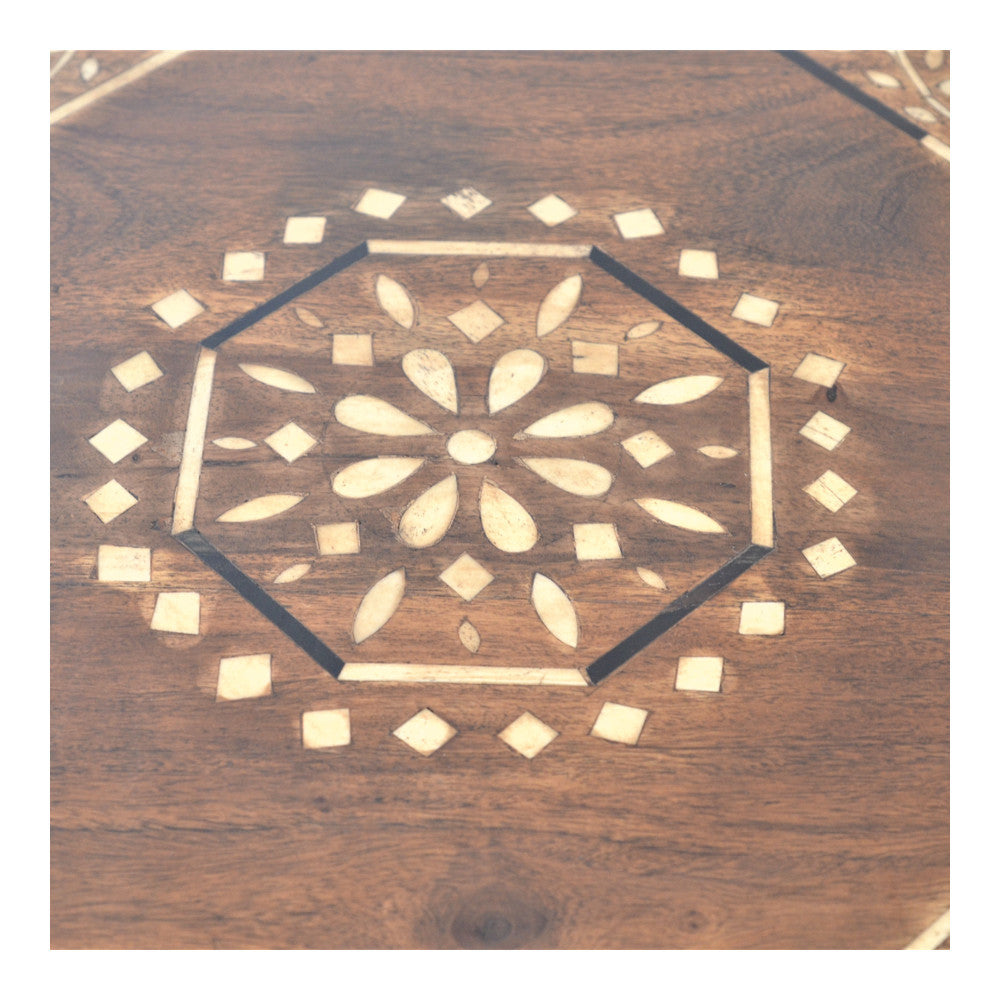 Octagonal Bone Inlay Table 2 - Berbere Imports