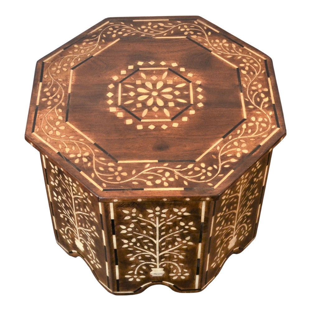 Octagonal Bone Inlay Table 2 - Berbere Imports