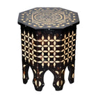 Moroccan Bone Inlay Hexagonal Side Table - Berbere Imports
