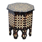 Moroccan Bone Inlay Hexagonal Side Table - Berbere Imports