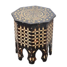 Moroccan Bone Inlay Hexagonal Side Table - Berbere Imports