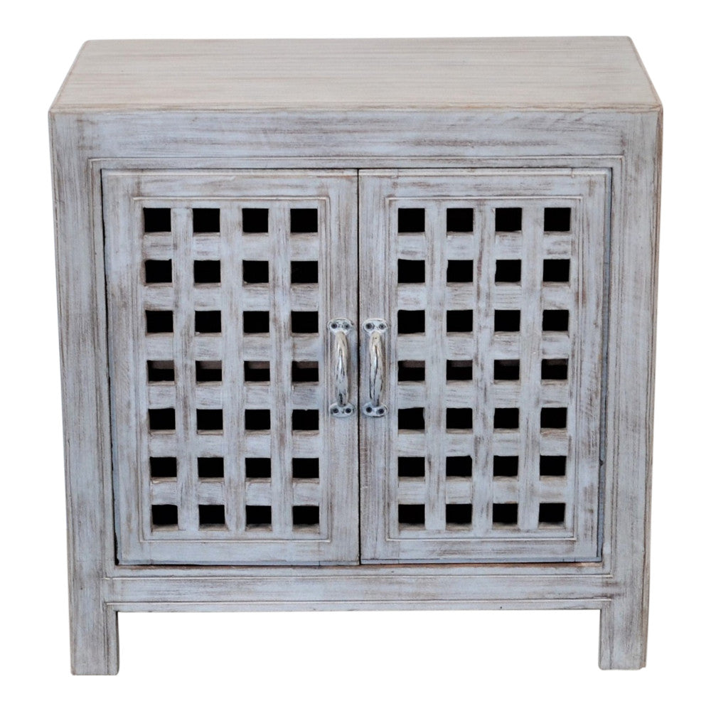 Indian Wooden 2-Door Side Table - Berbere Imports