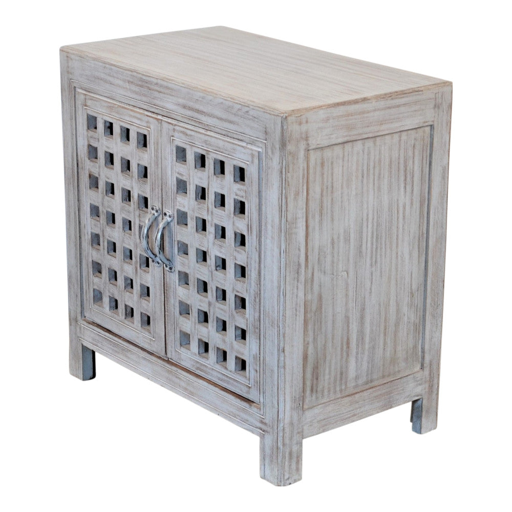 Indian Wooden 2-Door Side Table - Berbere Imports