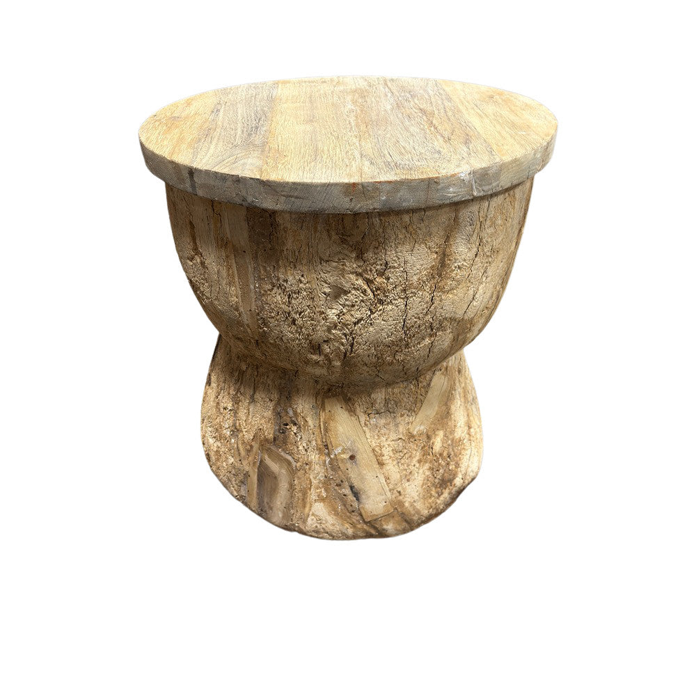 Round Wooden Side Table - Berbere Imports