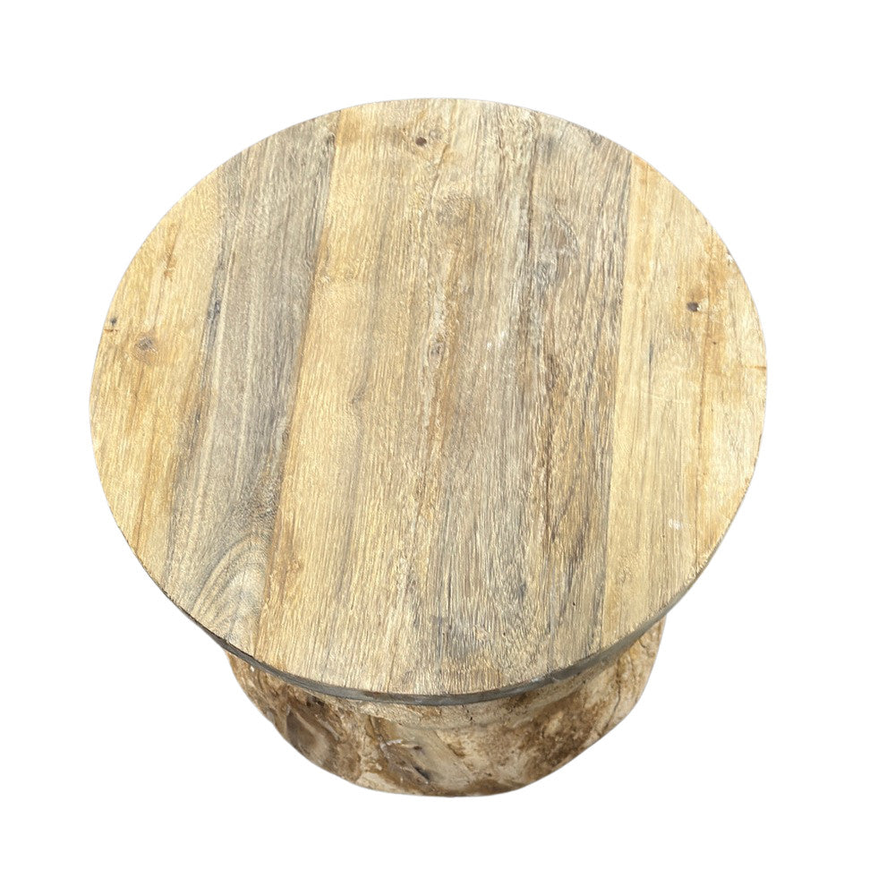 Round Wooden Side Table - Berbere Imports