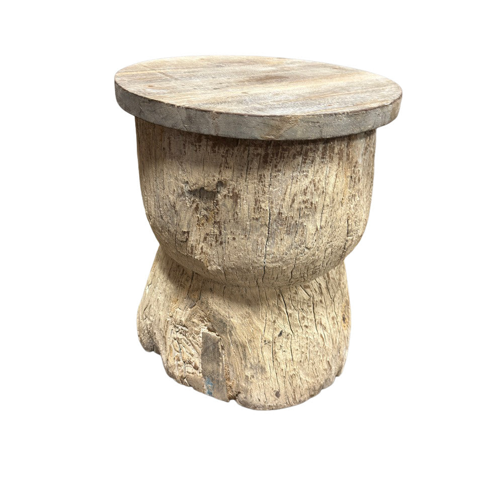 Round Wooden Side Table - Berbere Imports