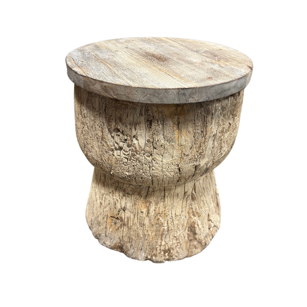 Round Wooden Side Table - Berbere Imports