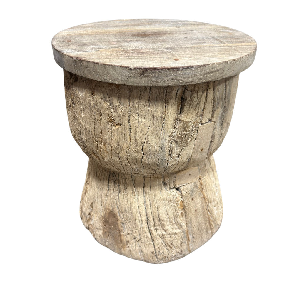 Round Wooden Side Table - Berbere Imports