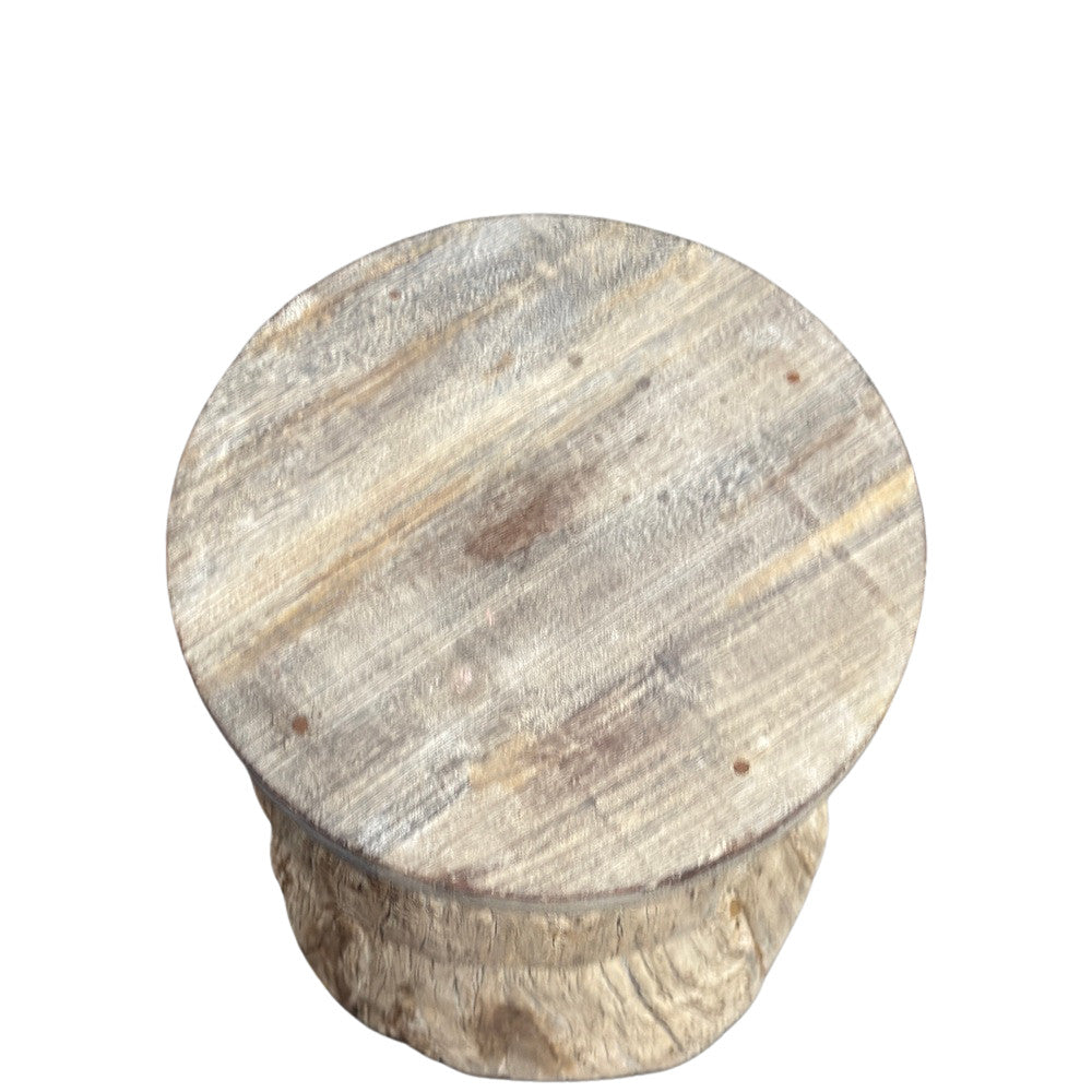 Round Wooden Side Table - Berbere Imports