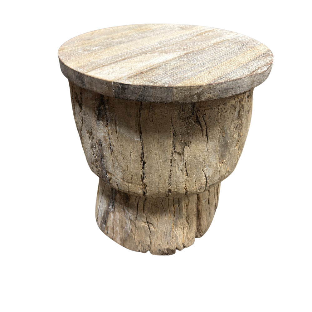 Round Wooden Side Table - Berbere Imports