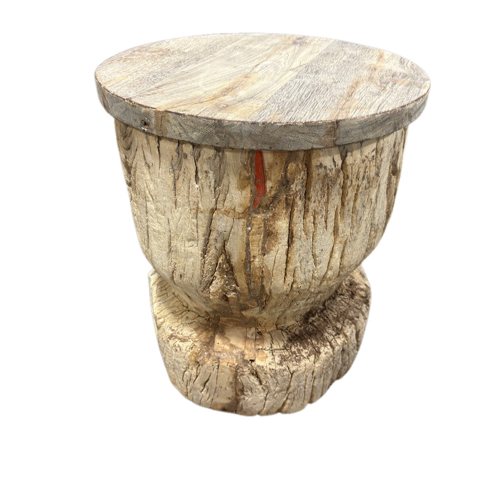 Round Wooden Side Table - Berbere Imports