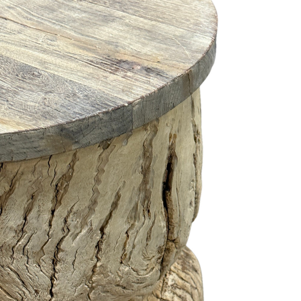 Round Wooden Side Table - Berbere Imports