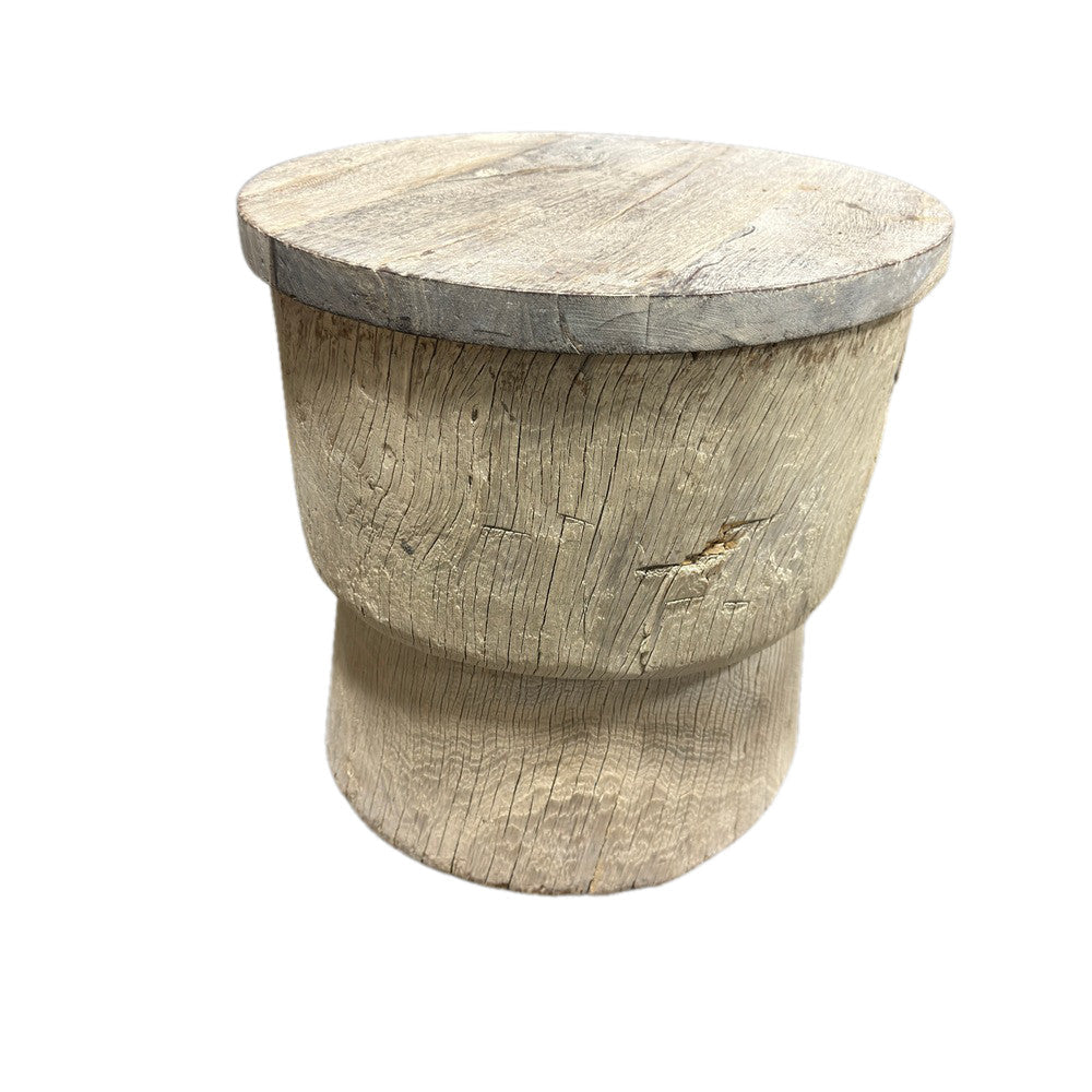 Round Wooden Side Table - Berbere Imports