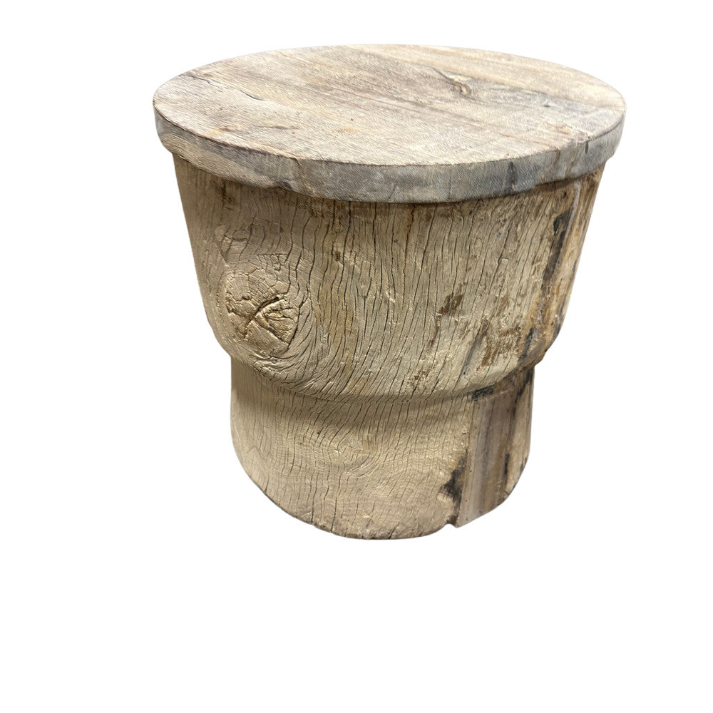 Round Wooden Side Table - Berbere Imports