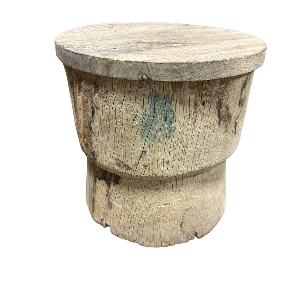 Round Wooden Side Table - Berbere Imports