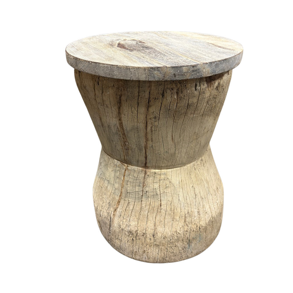 Round Wooden Side Table - Berbere Imports