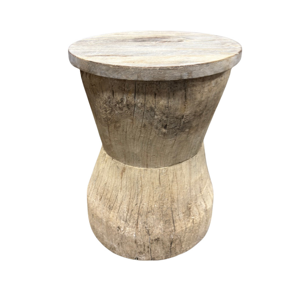 Round Wooden Side Table - Berbere Imports