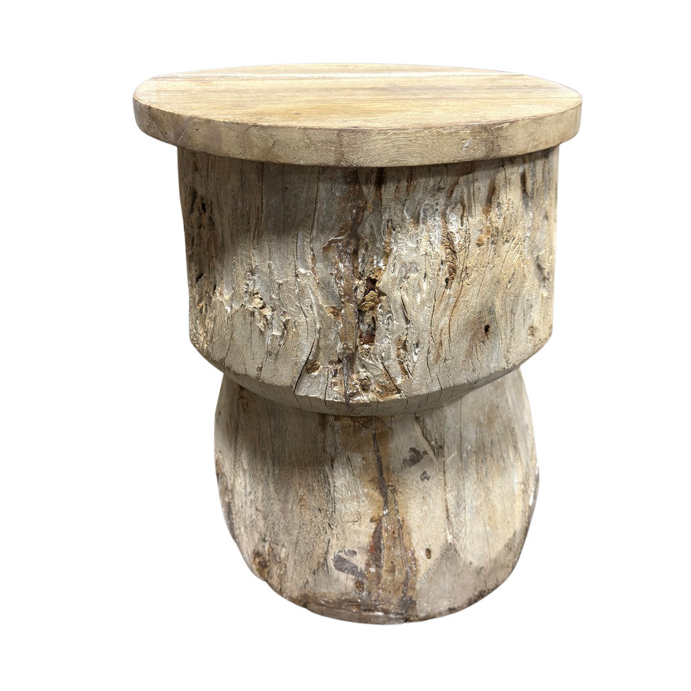 Round Wooden Side Table - Berbere Imports