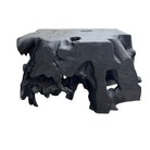 Indonesian Black Wooden Chunk Side Table - Berbere Imports