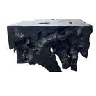 Indonesian Black Wooden Chunk Side Table - Berbere Imports