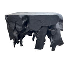 Indonesian Black Wooden Chunk Side Table - Berbere Imports